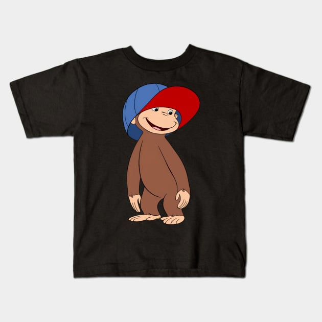 Curious George Cup Redblue Kids T-Shirt by BiteBliss